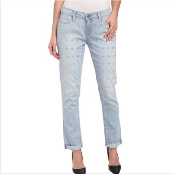 Paige Denim Silver Rhinestone Jeans - Picture 1 of 6